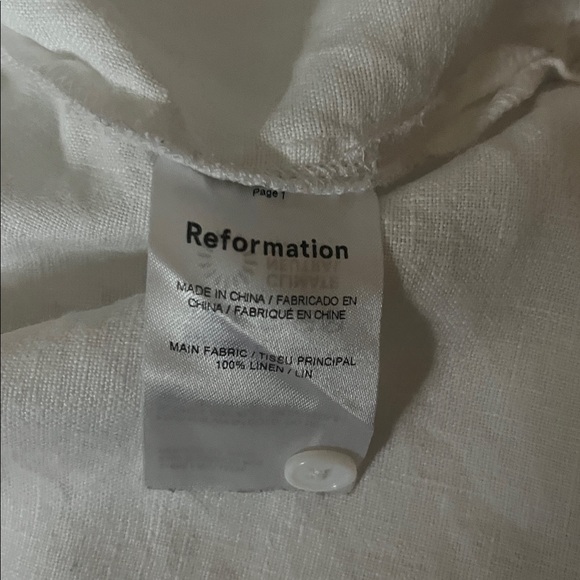 Reformation Andy Oversized Long Sleeve Button-Up Shirt White - Picture 11 of 13